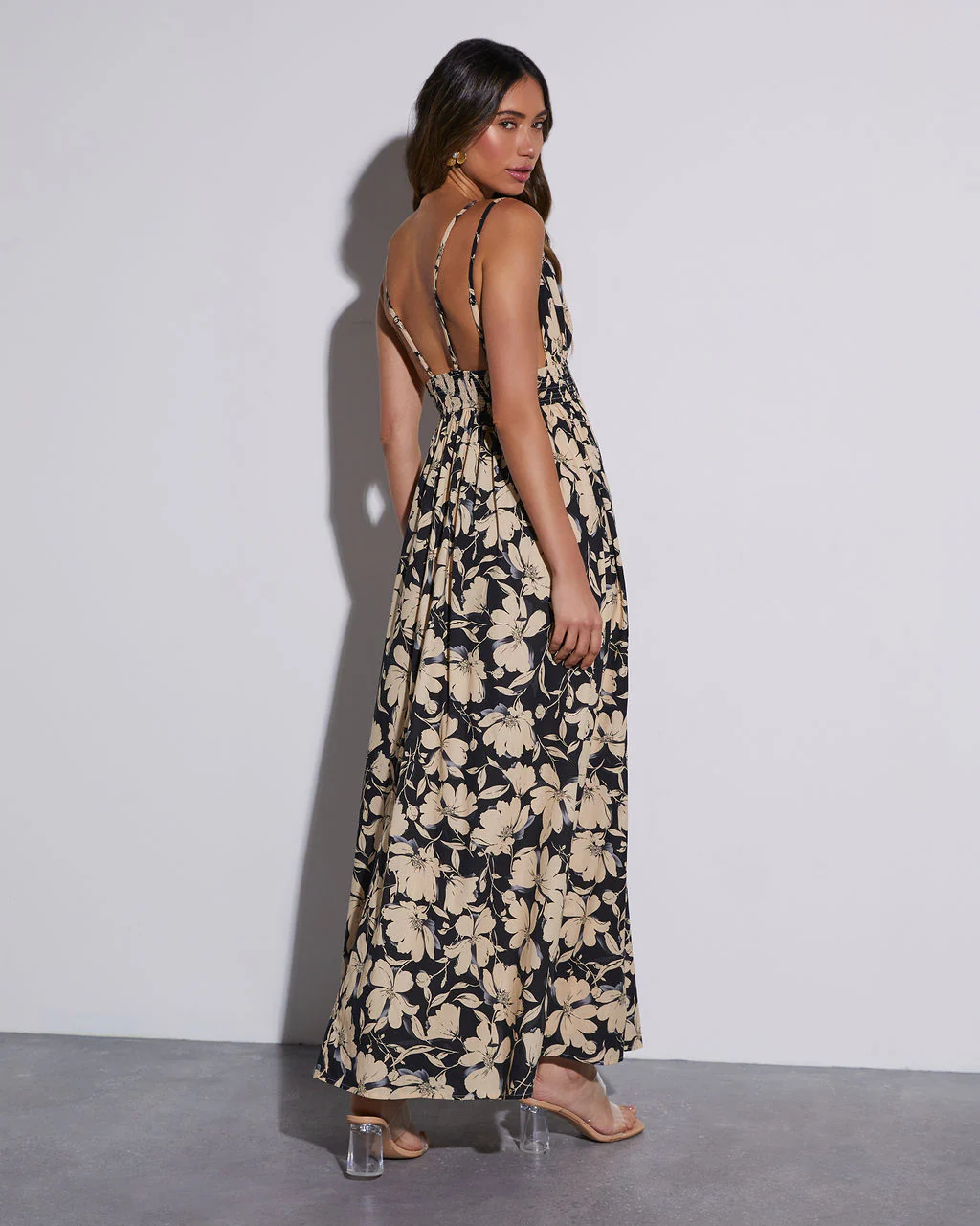 Ethereal Muse V-Neck Floral Maxi Dress
