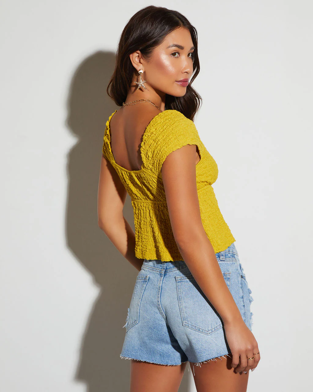 Katrina Sweetheart Short Sleeve Top