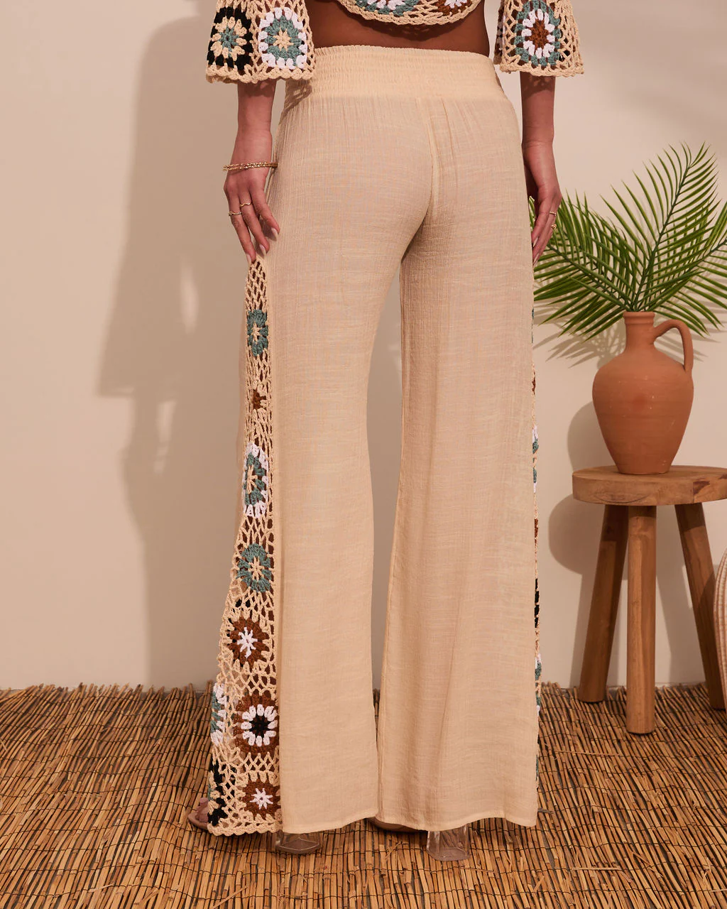 Josia Crochet Side Panel Pants