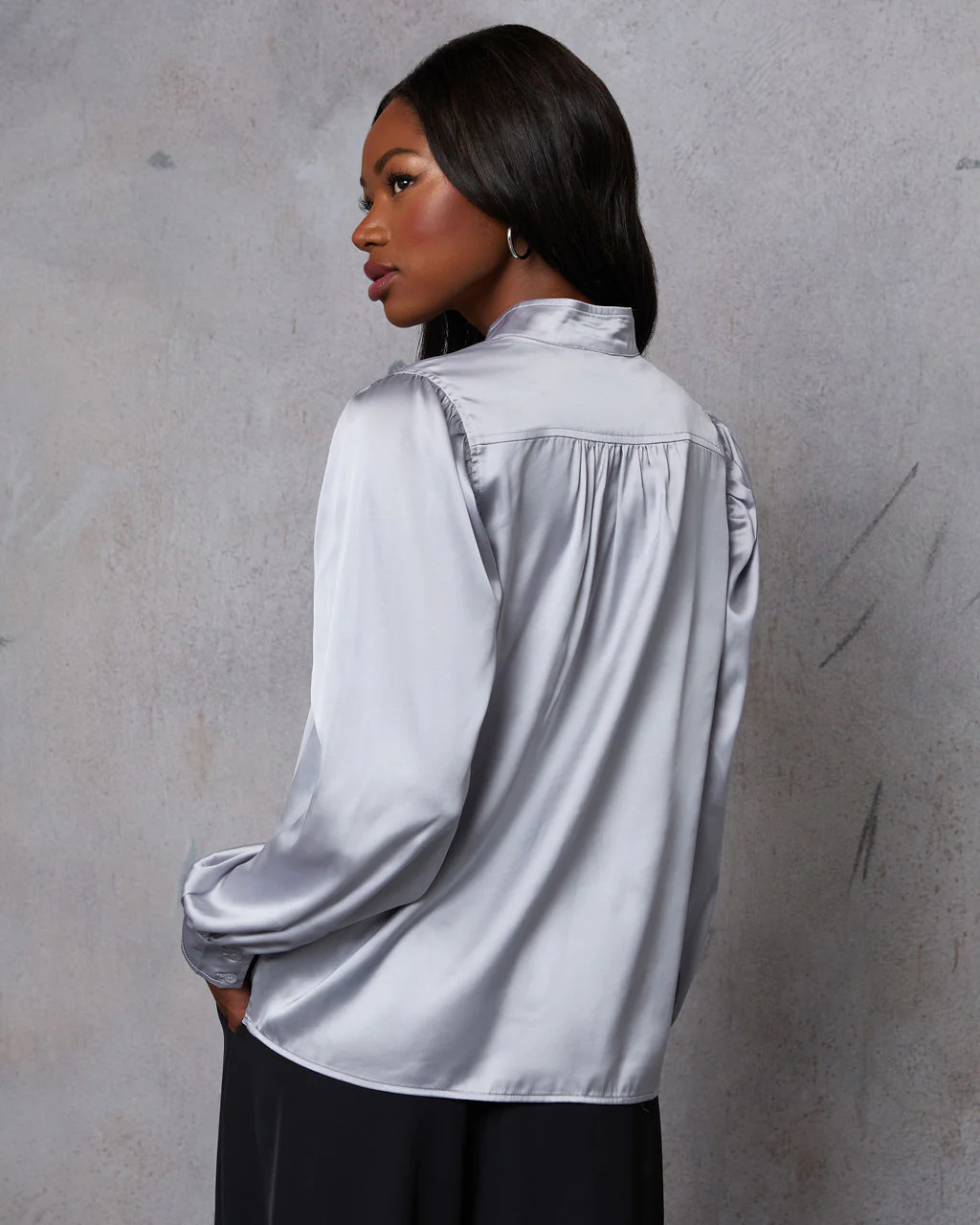 Lindsey Satin Button Down Top