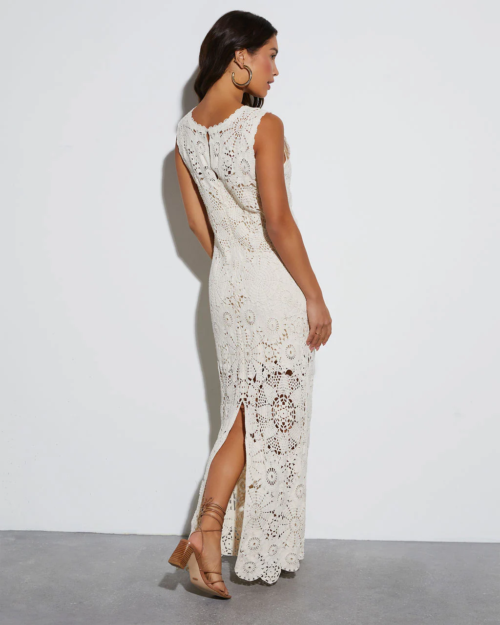 Suki Sleeveless Crochet Coverup Maxi Dress