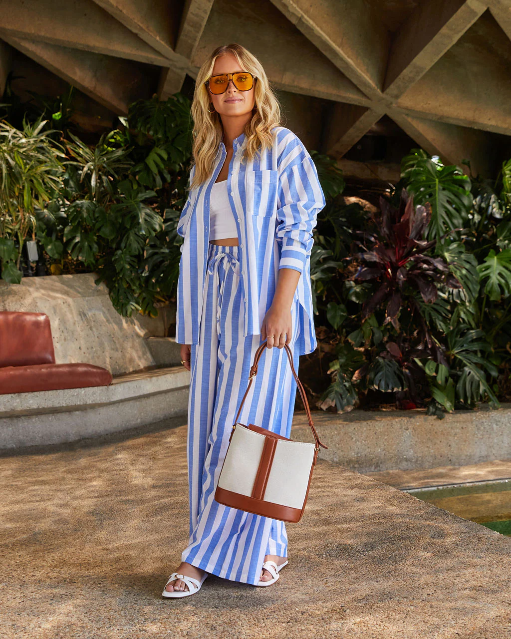Jojo Striped Button Down Top