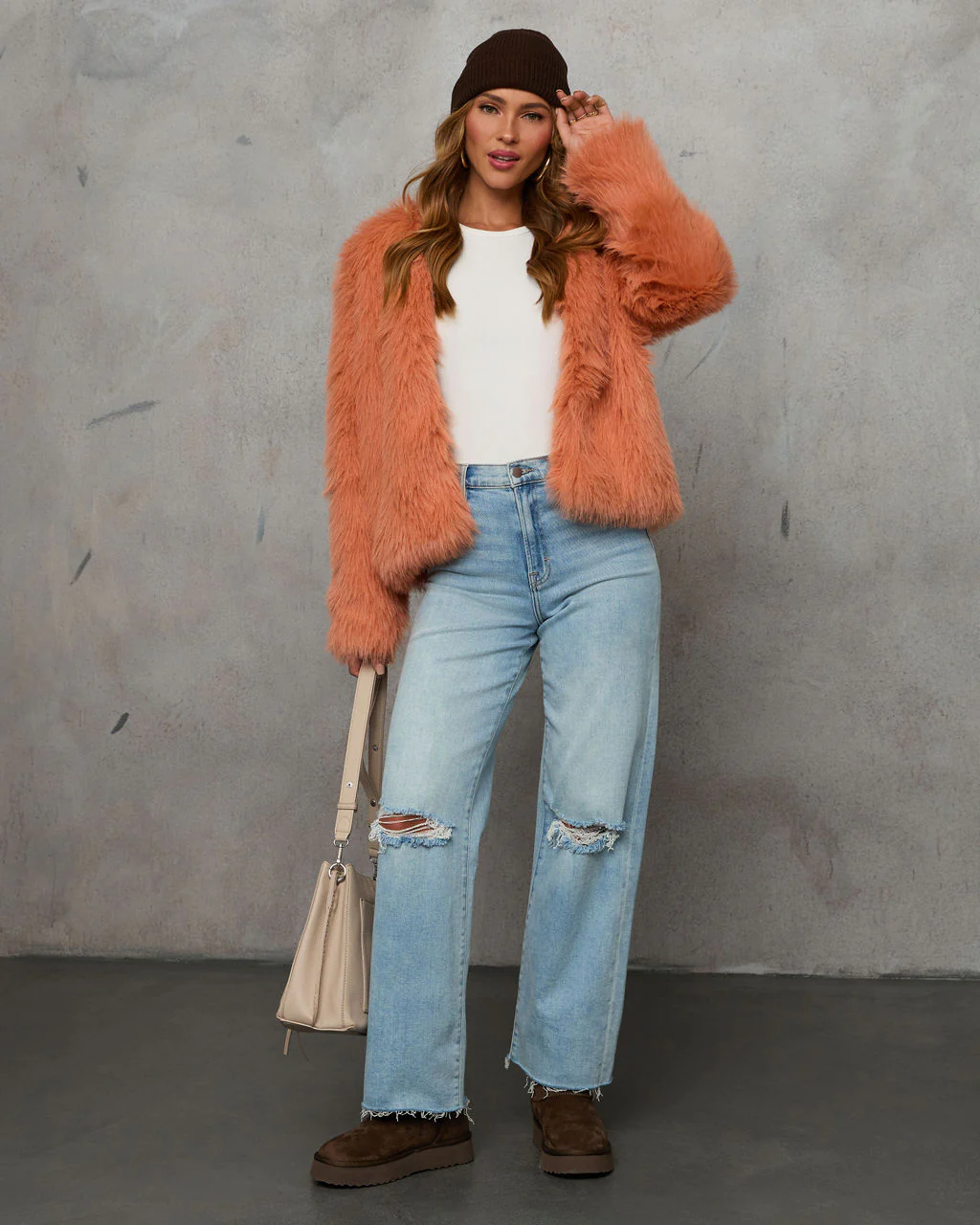 Warm Gather Faux Fur Coat