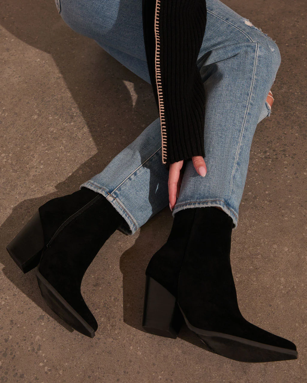 Rowyn Faux Suede Heeled Bootie