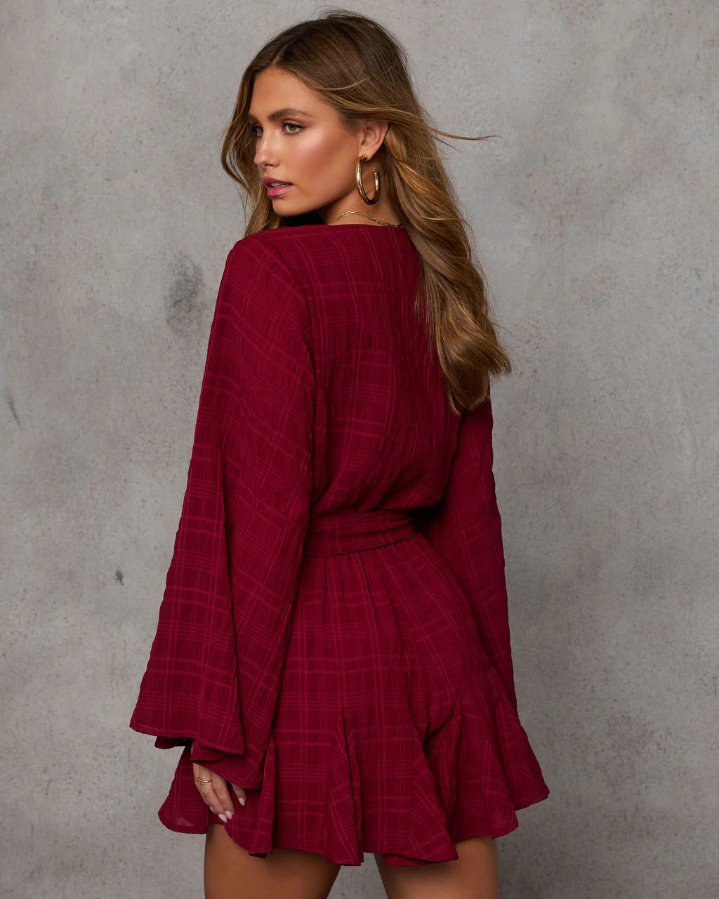 Silvianna Plaid Waist Tie Romper