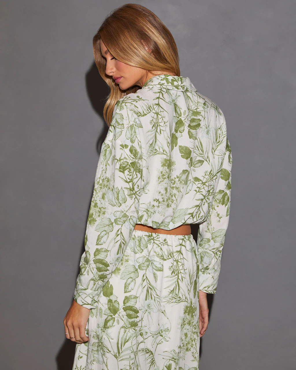 Kai Long Sleeve Wrap Front Printed Top