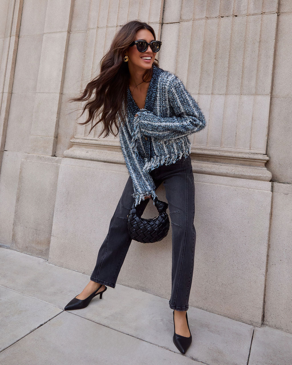 Sarahphina Cropped Fringe Cardigan