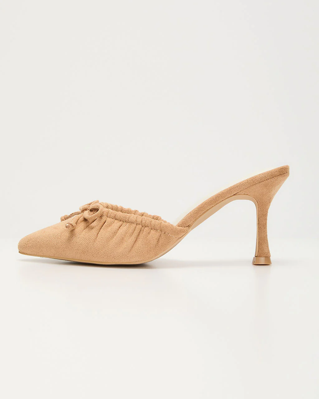 Laina Bow Ruched Heeled Mule
