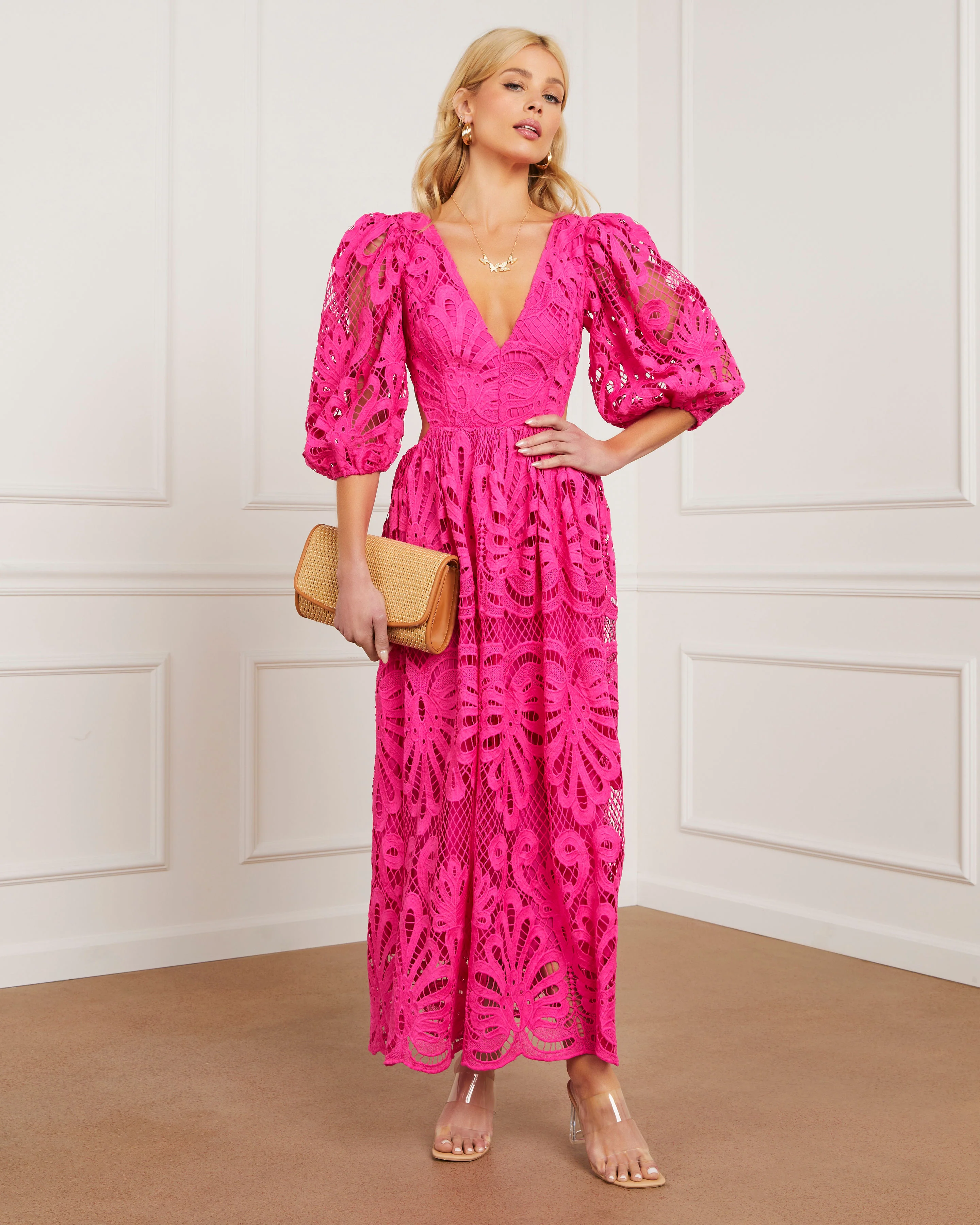 Vivianna Eyelet Maxi Dress