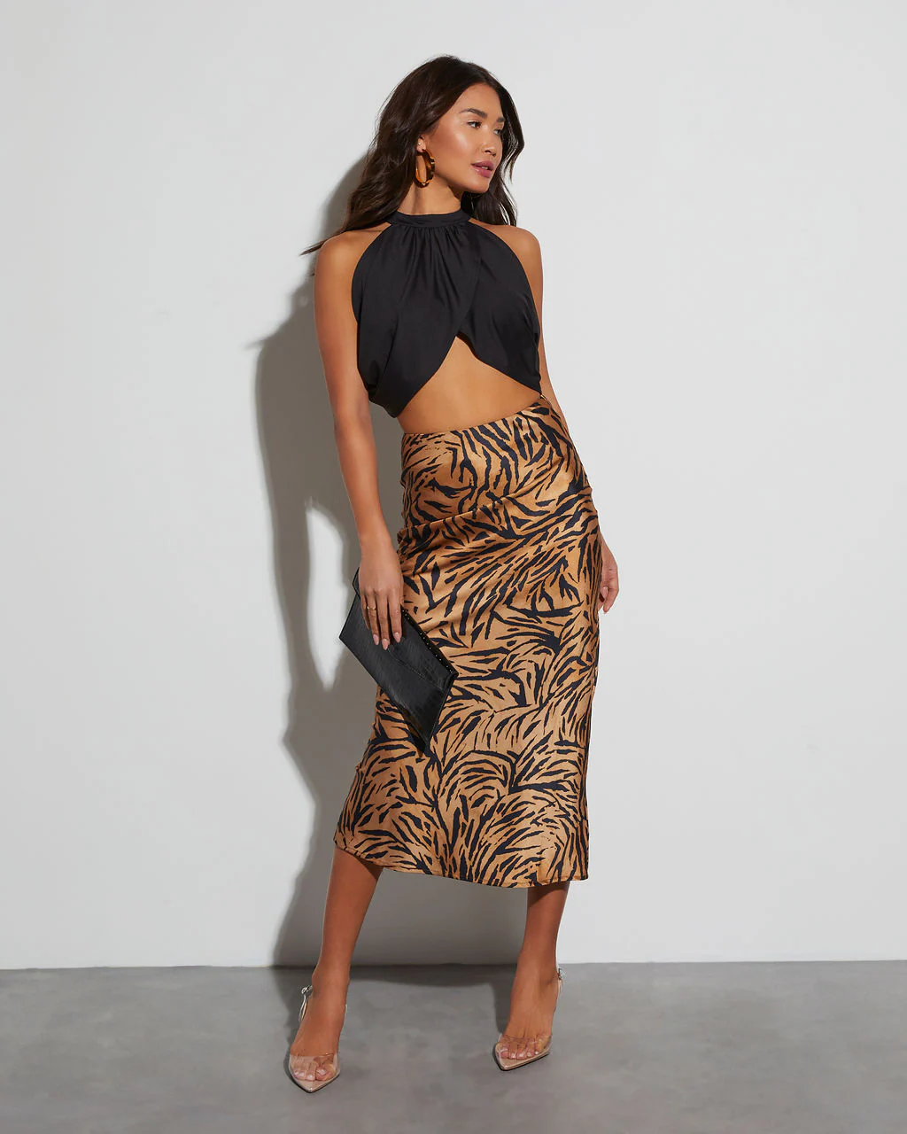 Pluma Halter Wrap Crop Top