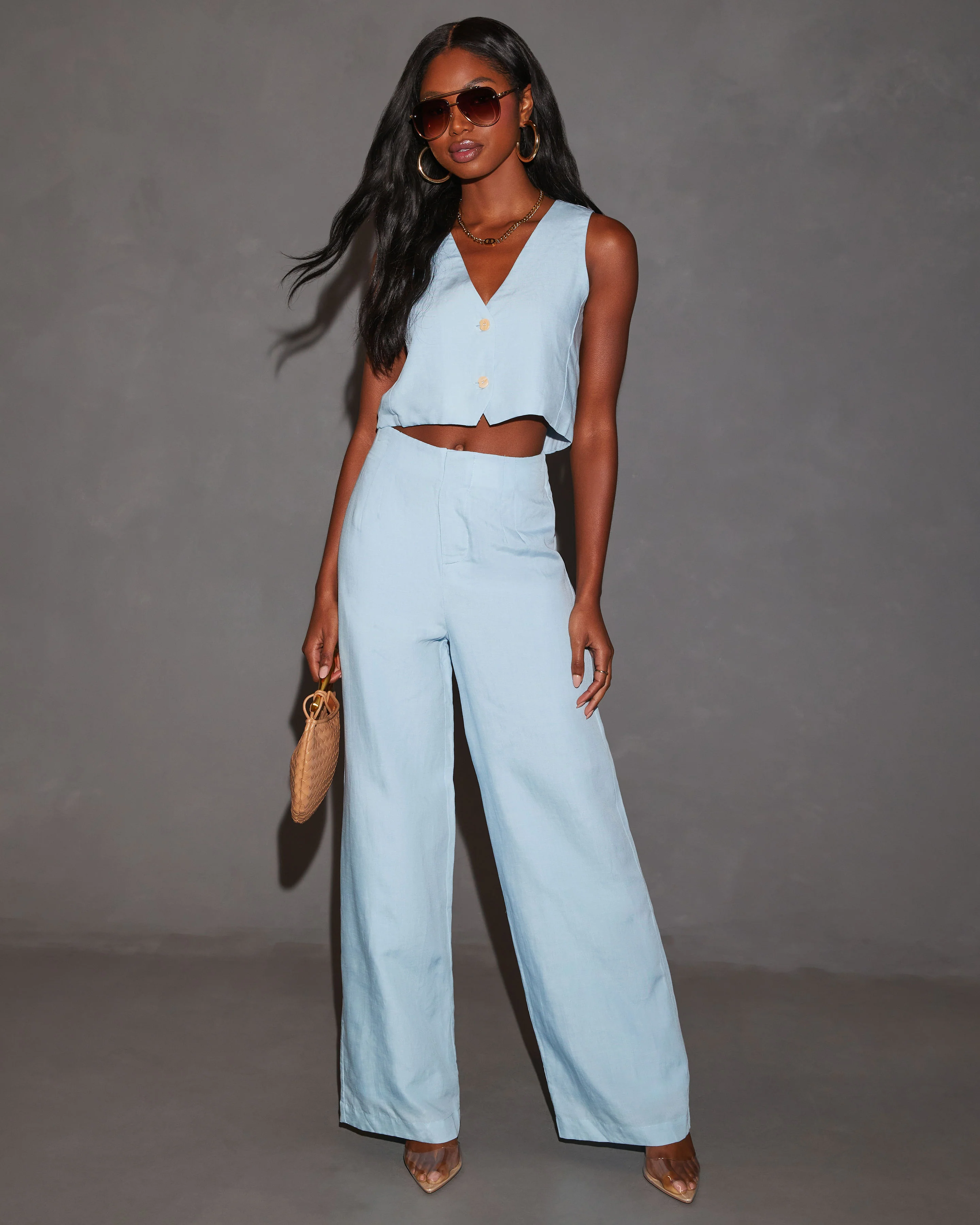 Adley Sleeveless Crop Vest Top