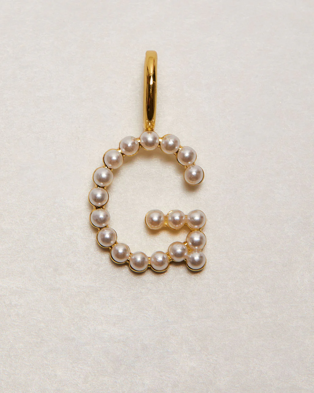 Pearl Letter 14k Plated Charm