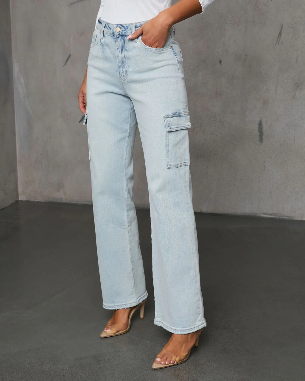 Derossi 90S High Rise Cargo Jeans