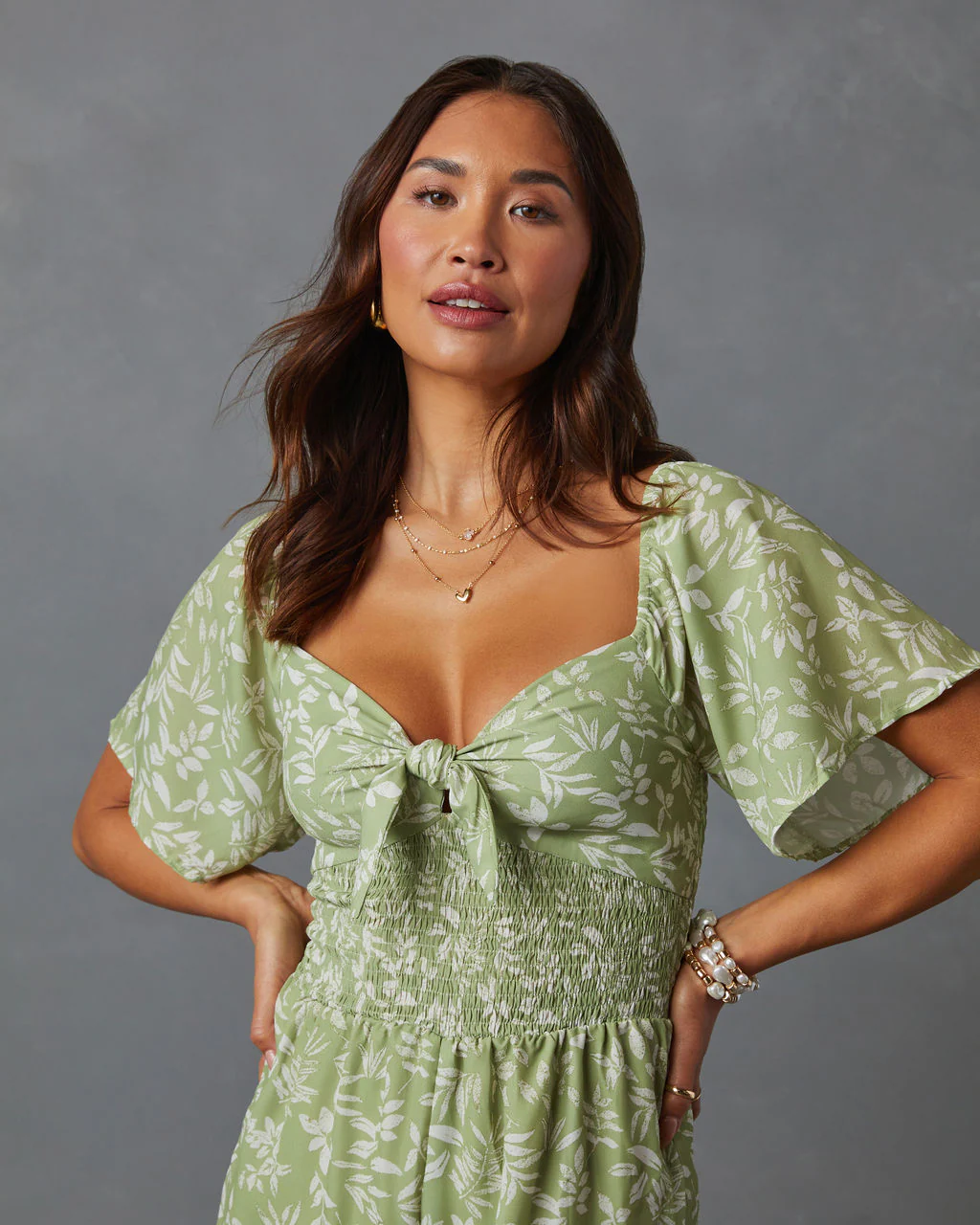 Primrose Floral Smocked Tie Front Jumpsuit