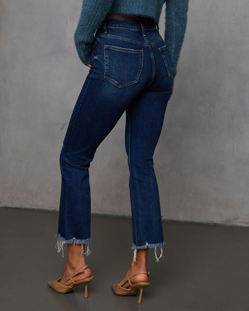 Olivia High Rise Cross Over Crop Flare Jeans
