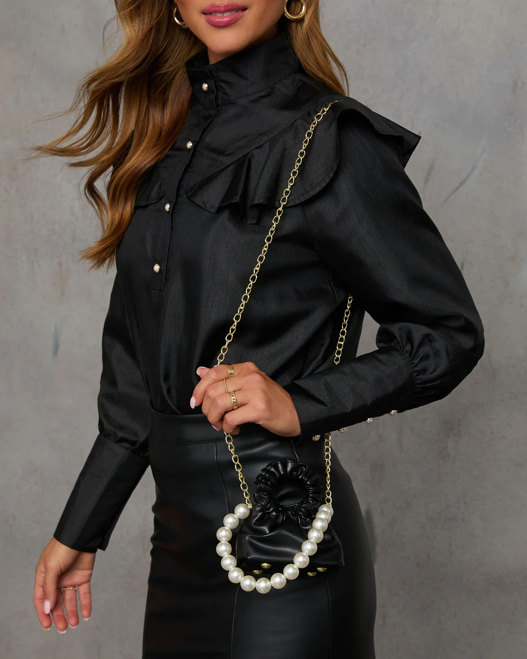 Vicky Pearl Top Handle Mini Pouch Bag