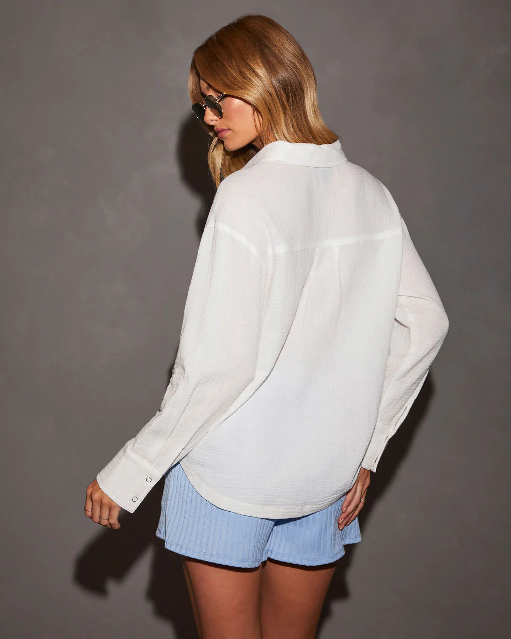 Kamala Oversized Button Down Tie Top