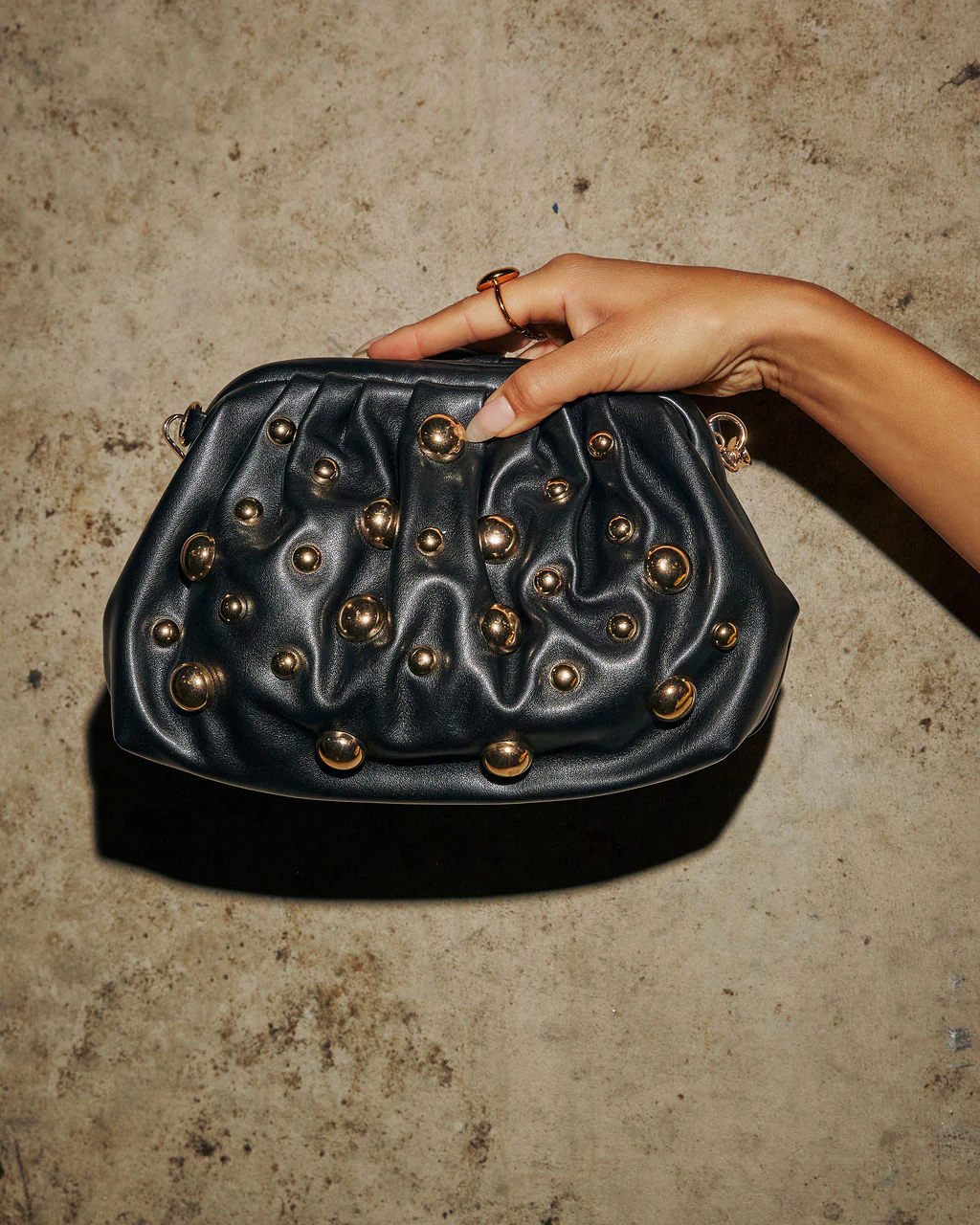Make A Scene Studded Pouch Clutch