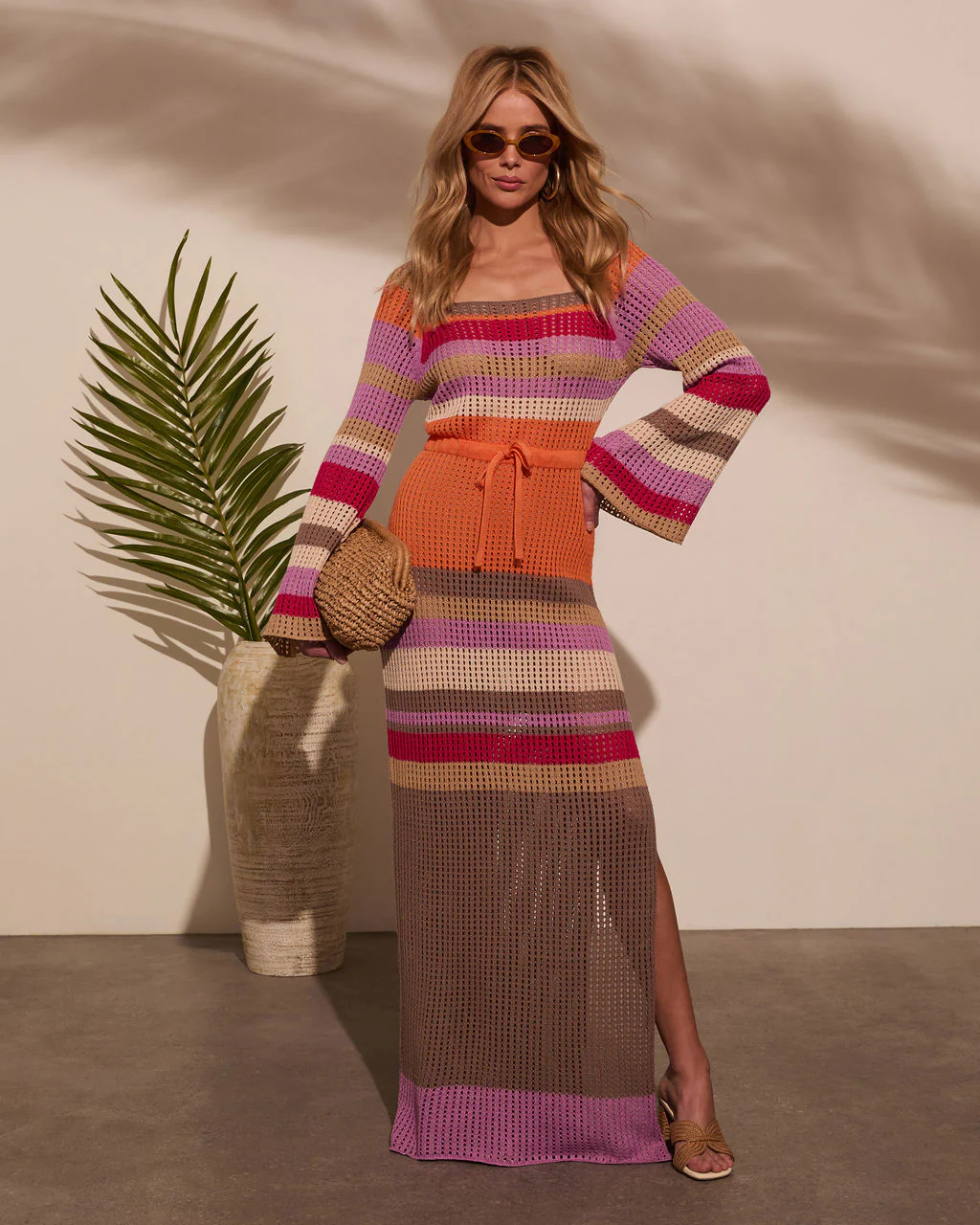 By The Sea Crochet Maxi Cover Up Dress