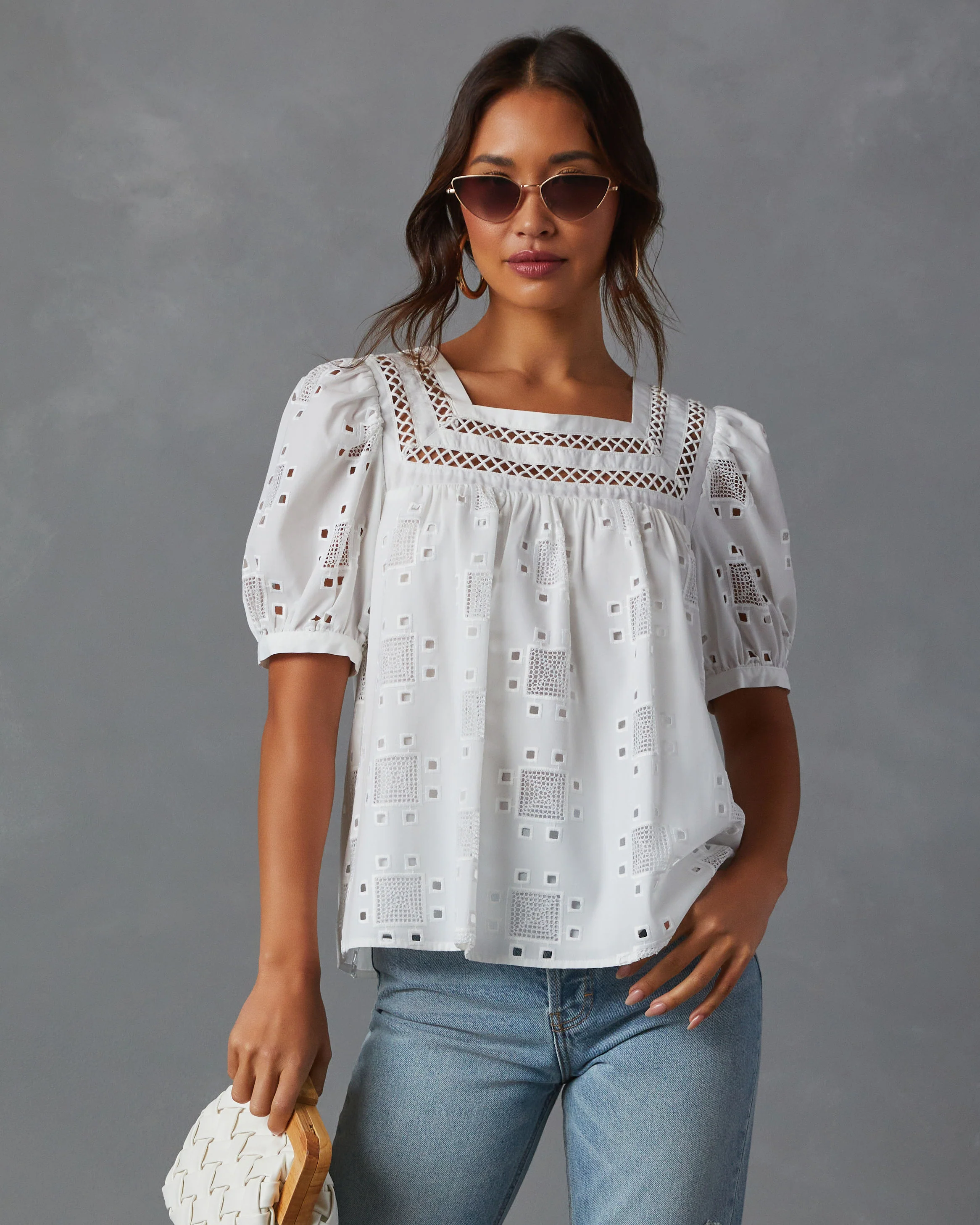 Patsy Square Neck Puff Sleeve Blouse