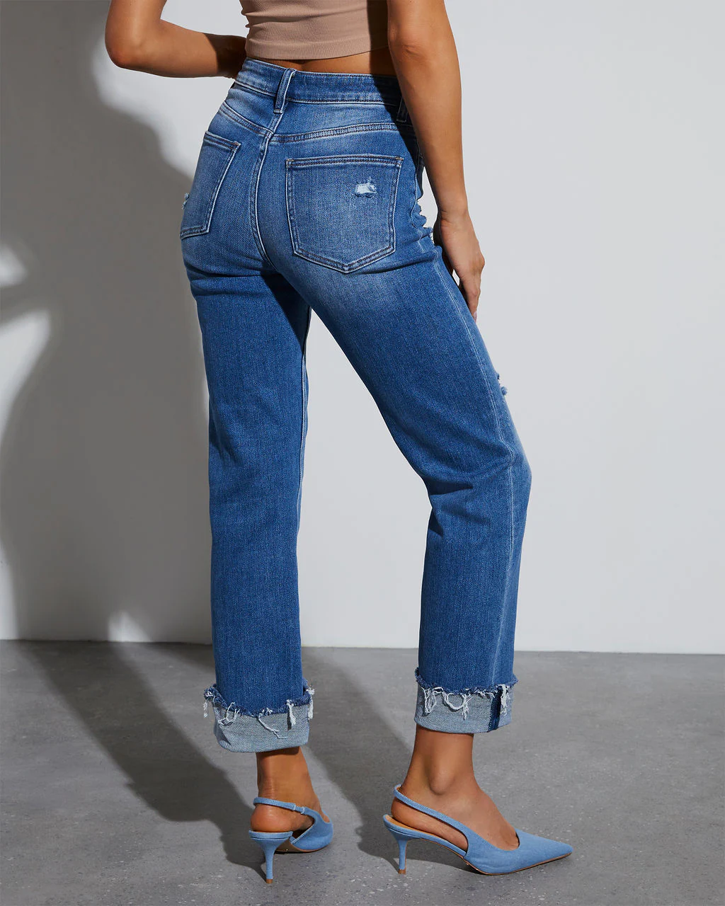 Lucy Stretch High Rise Cross Over Jeans