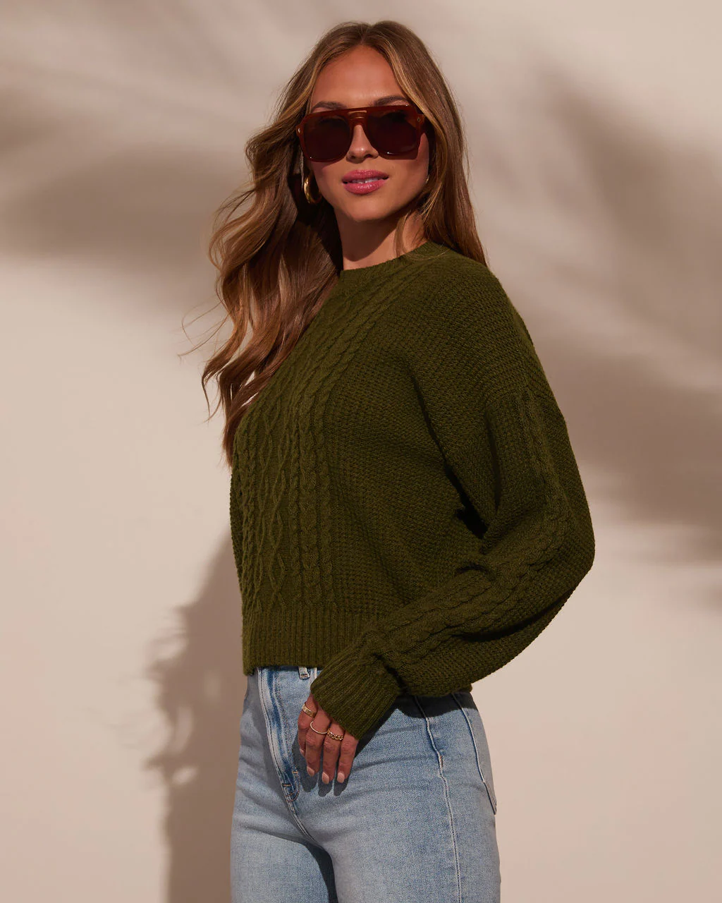 Messina Cable Knit Crewneck Sweater