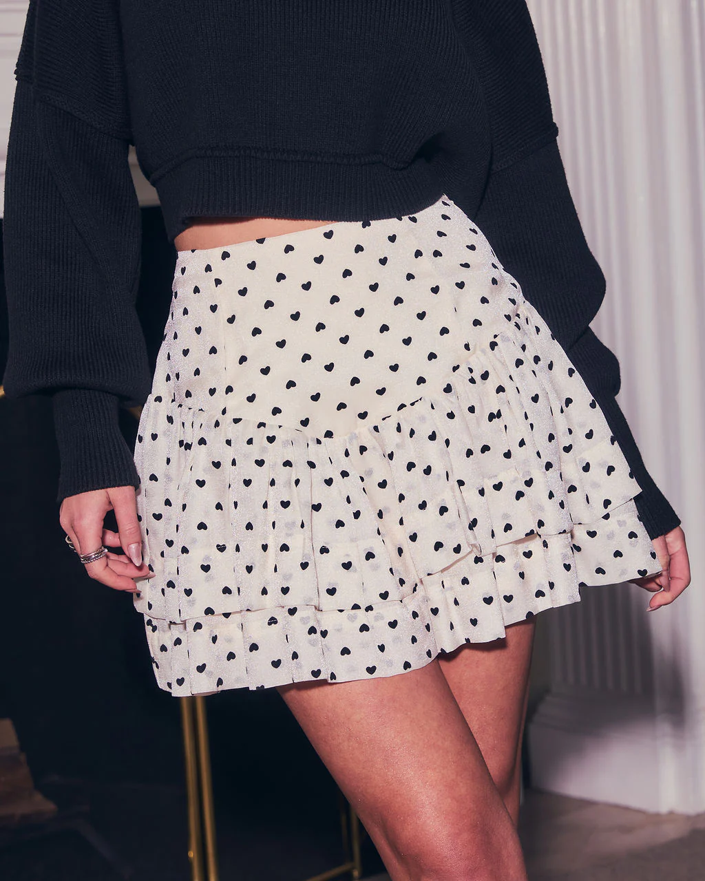 Untamed Love Ruffle Heart Mini Skirt