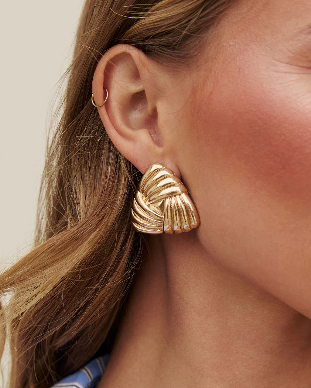 Selah Textured Triangle Stud Earrings