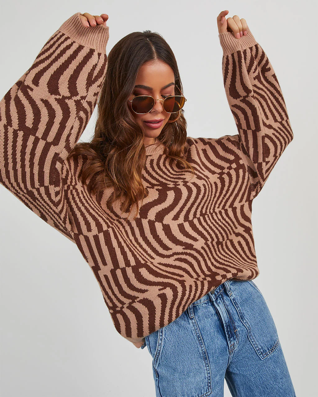 Dizzy Abstract Jacquard Knit Sweater