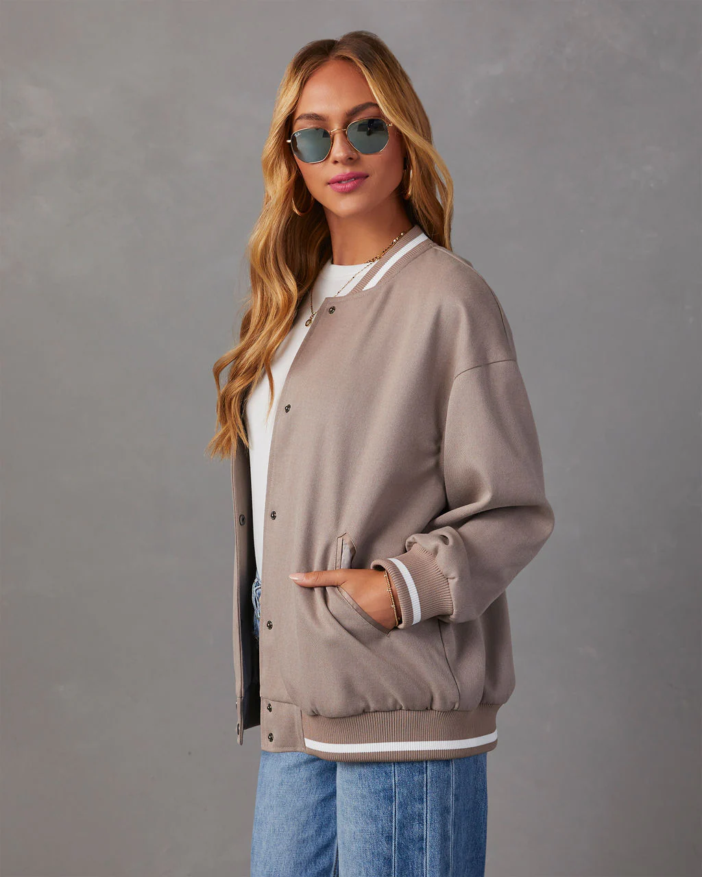 Sideline Chic Varsity Bomber Jacket