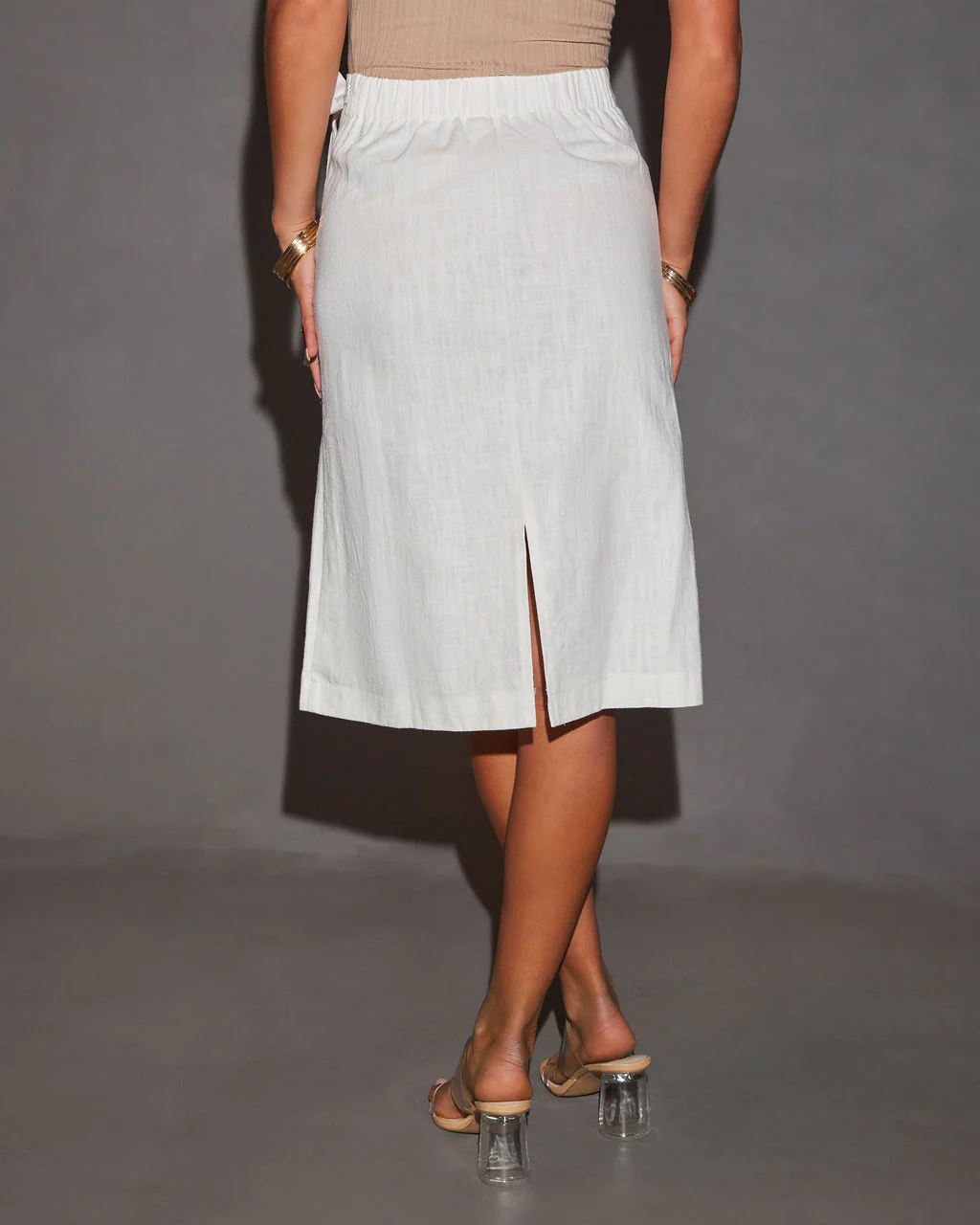 Johanna Linen Wrap Midi Skirt