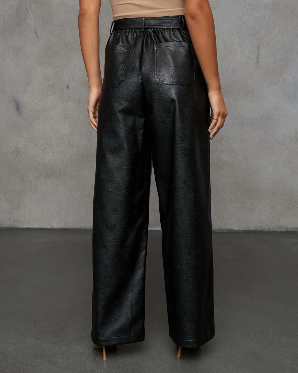 Hudgens Faux Leather Wide Leg Trouser