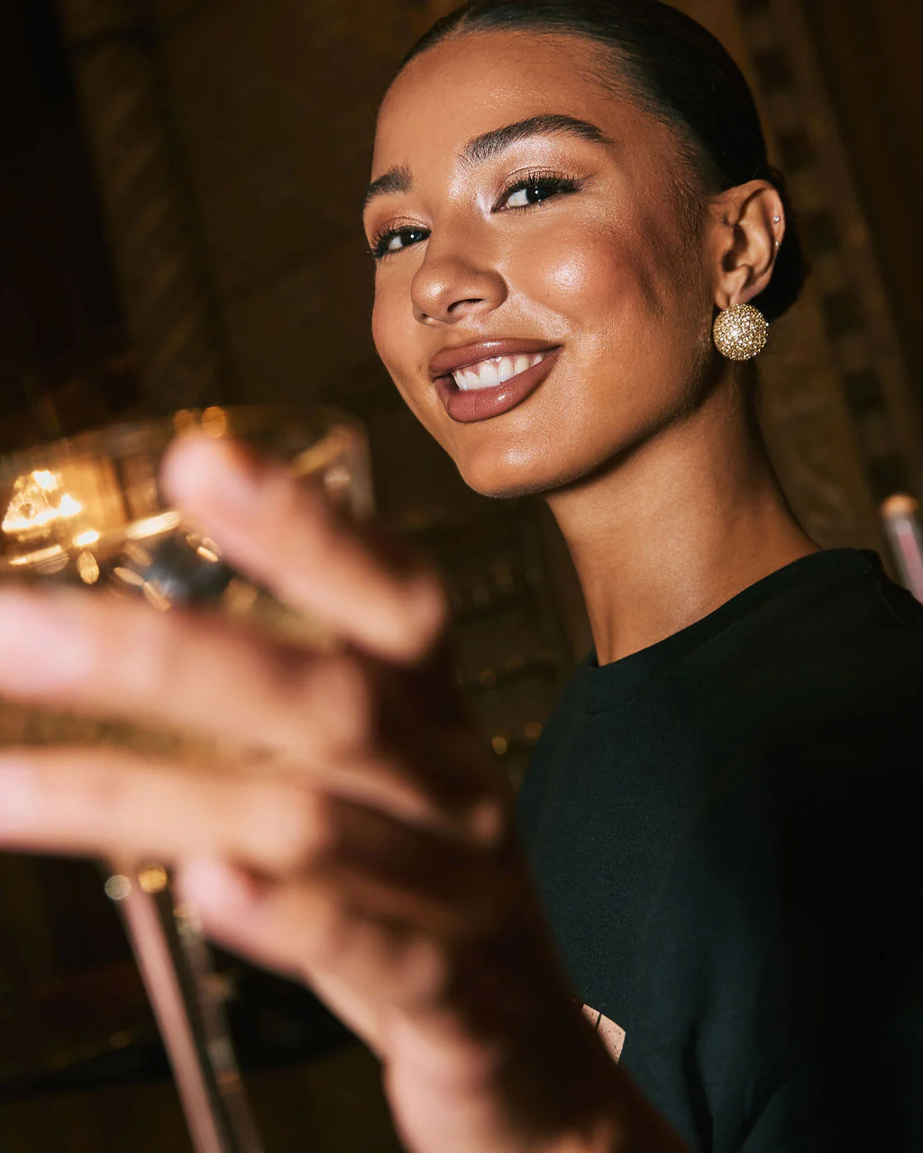 Party Lights Rhinestone Bauble Stud Earrings