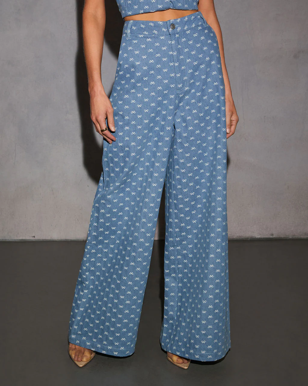 Tied In Love Bow Wide Leg Jeans