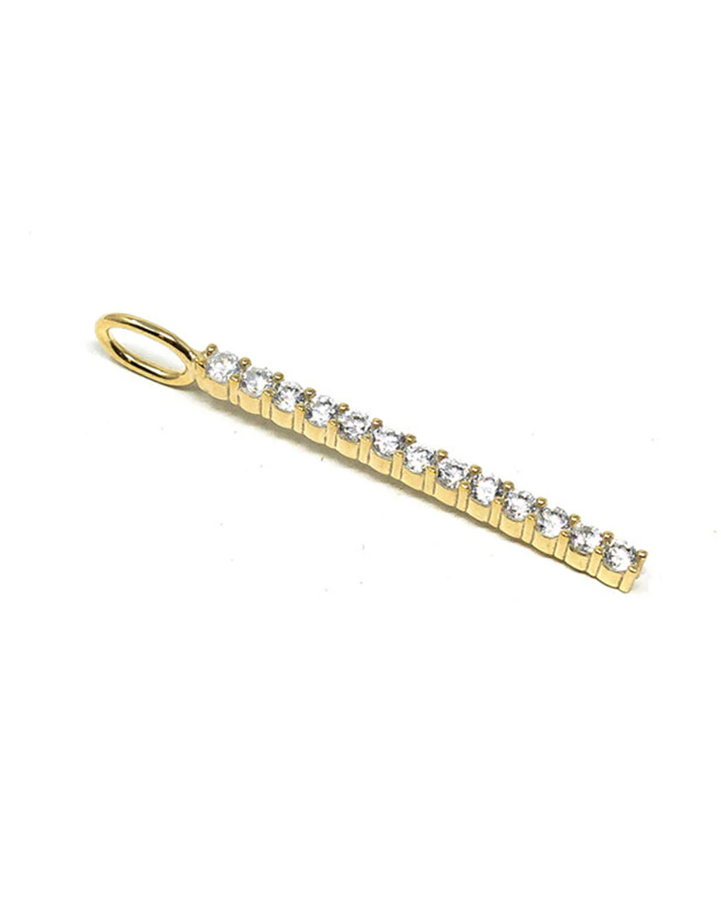 Rhinestone Bar 14k Plated Charm