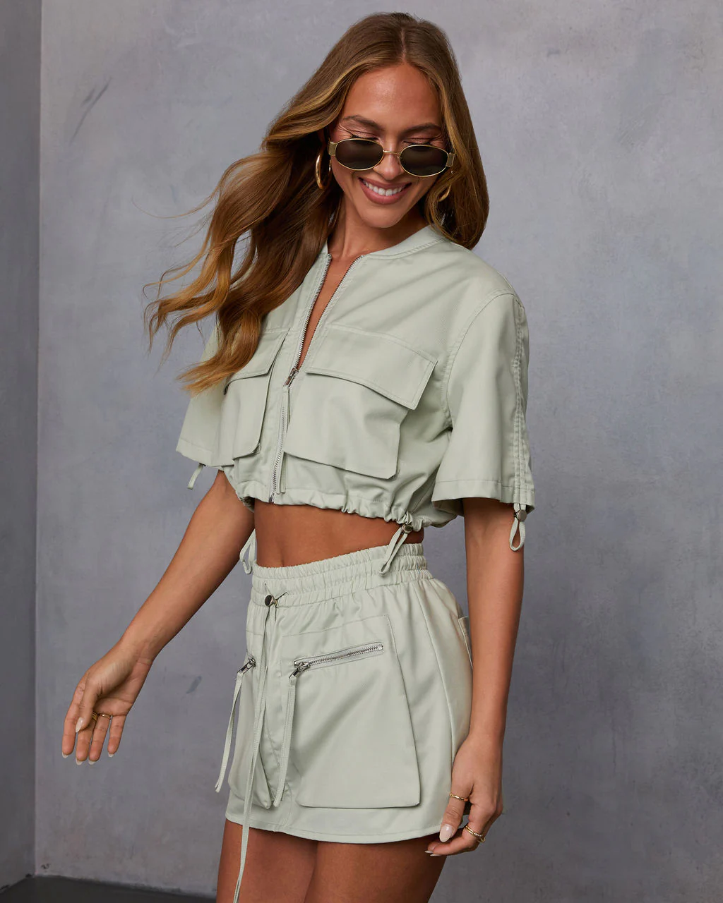 Minimal Muse Cargo Pull Cord Jacket