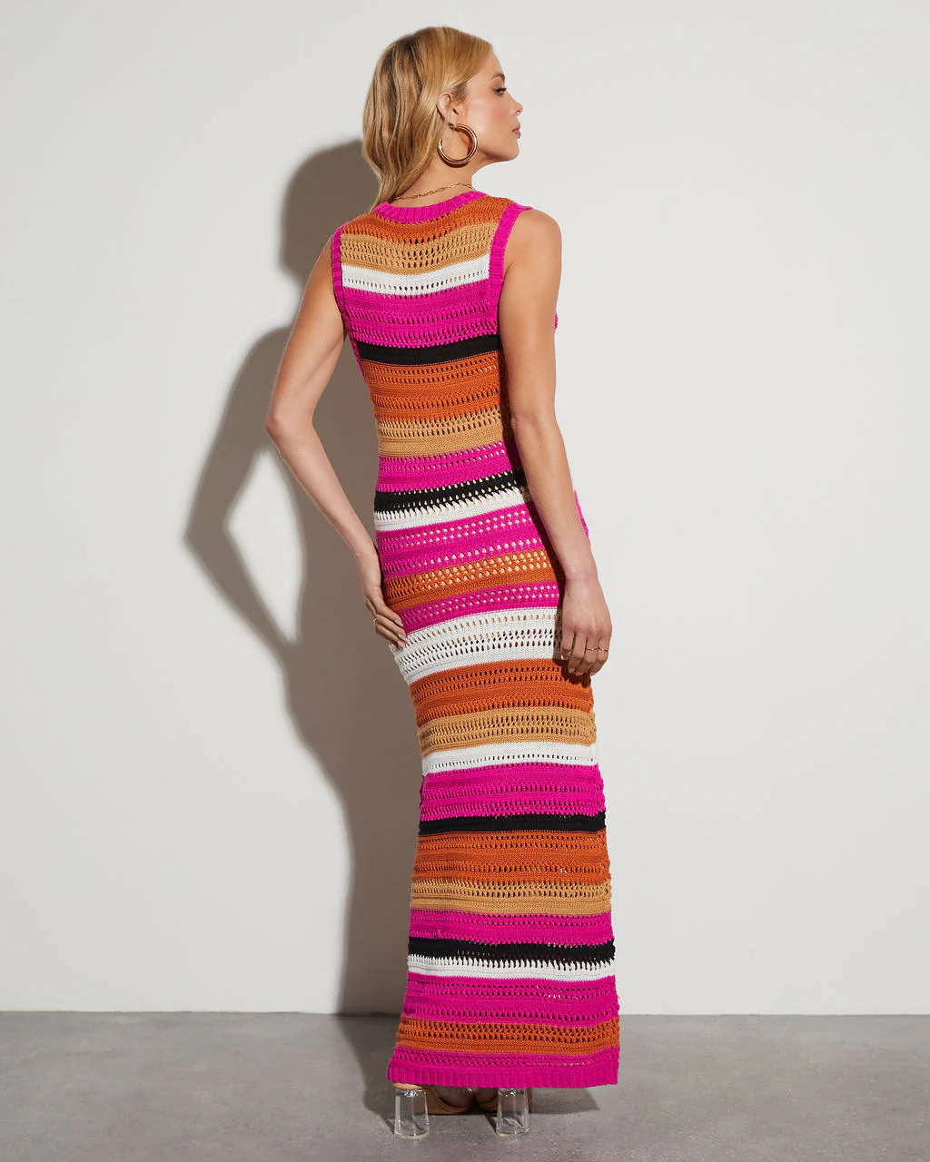 Luisa Striped Crochet Maxi Dress