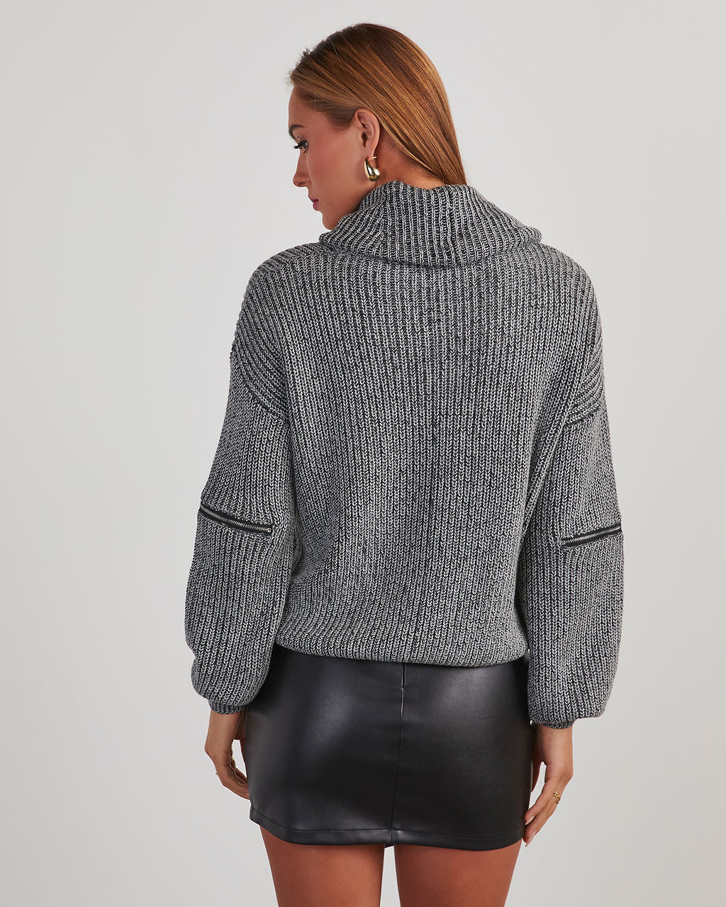 Shoreditch Cotton Blend Zip Sleeve Knit Sweater