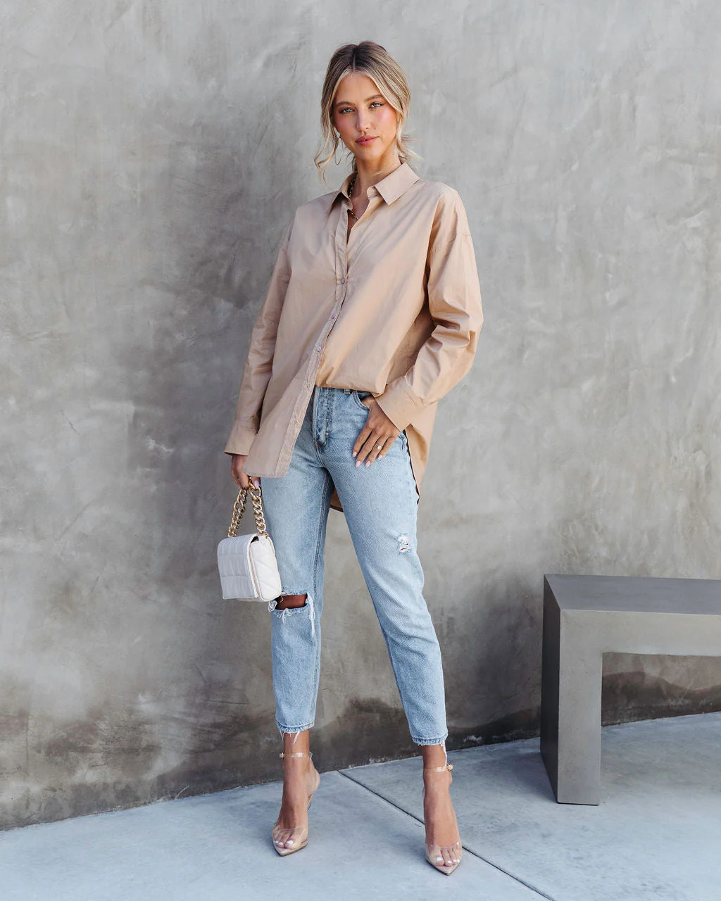 Infinity Cotton Button Down Top