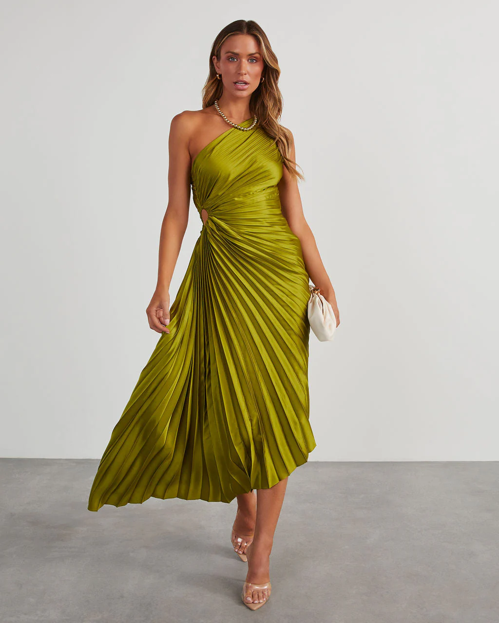 Modern Day Glam One Shoulder Asymmetrical Maxi Dress