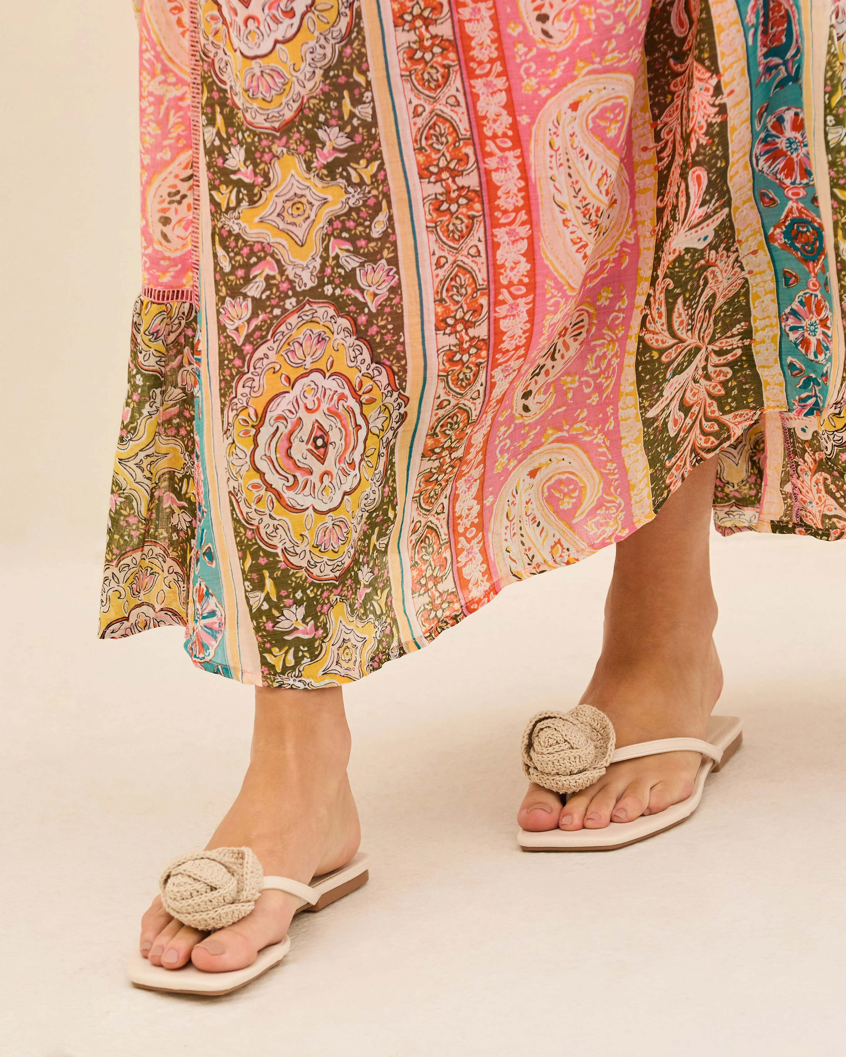 Idella Rosette Detail Flat Sandal