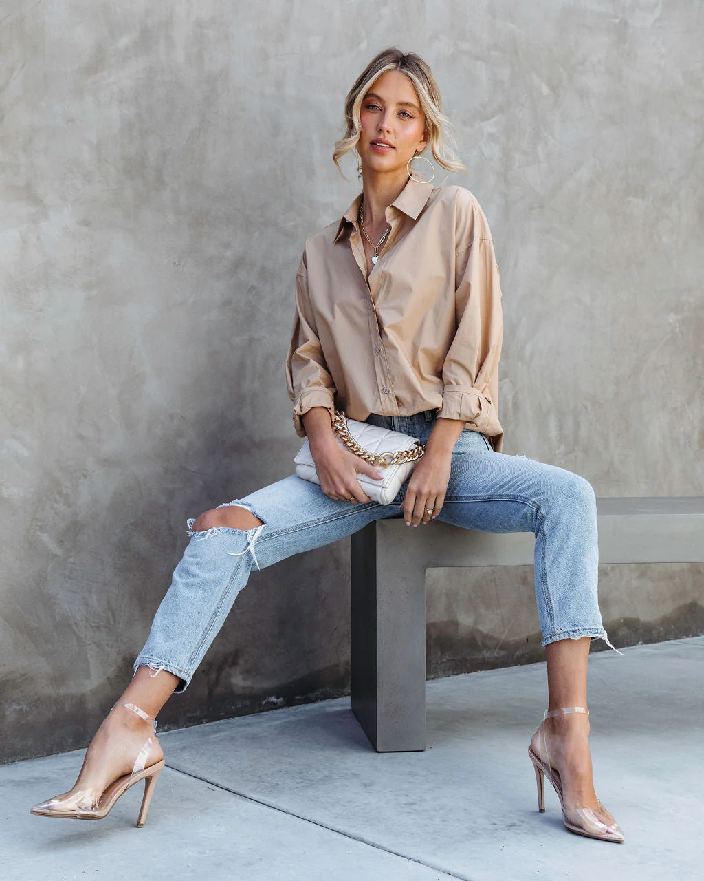 Infinity Cotton Button Down Top