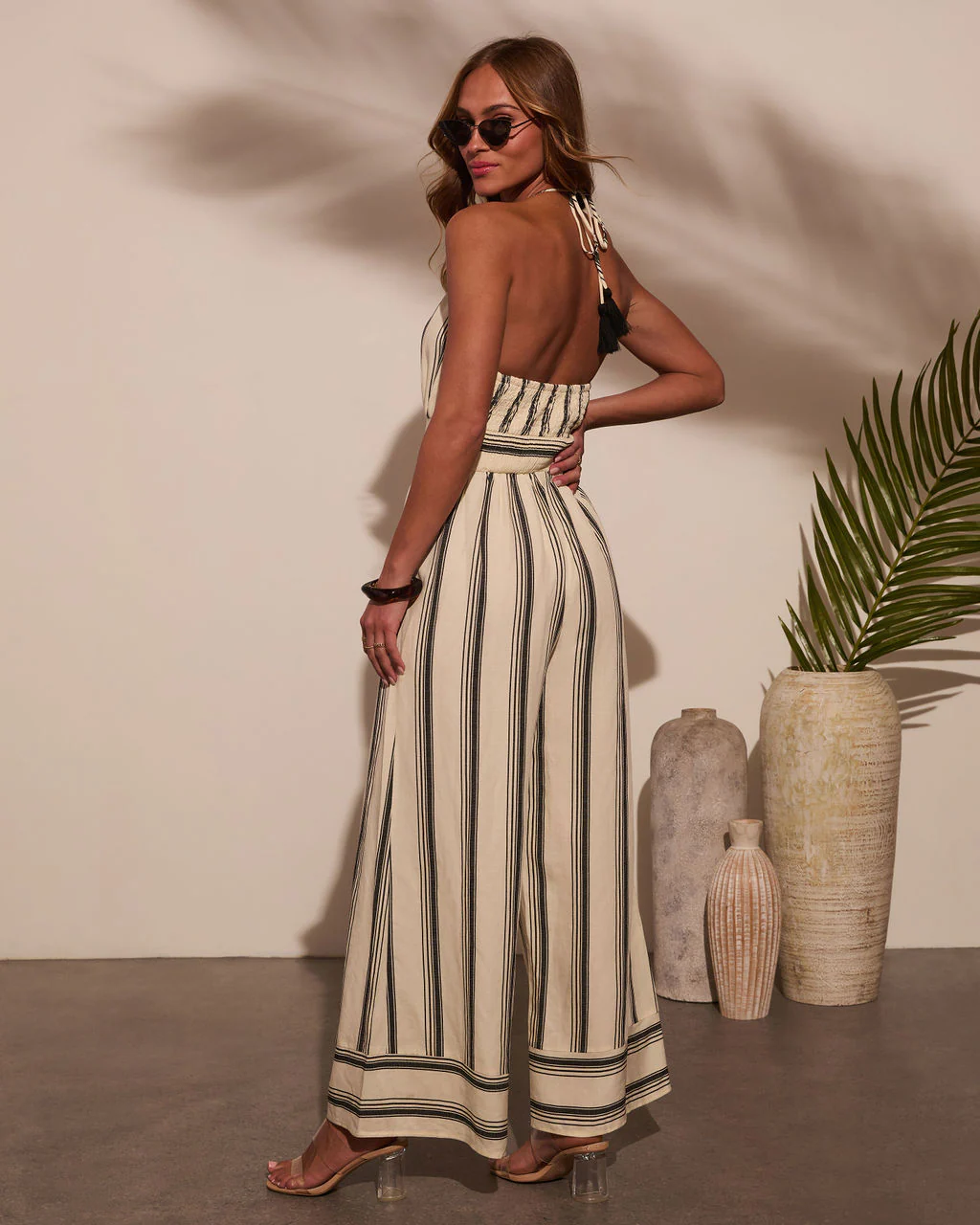 Saylie Striped Halterneck Jumpsuit