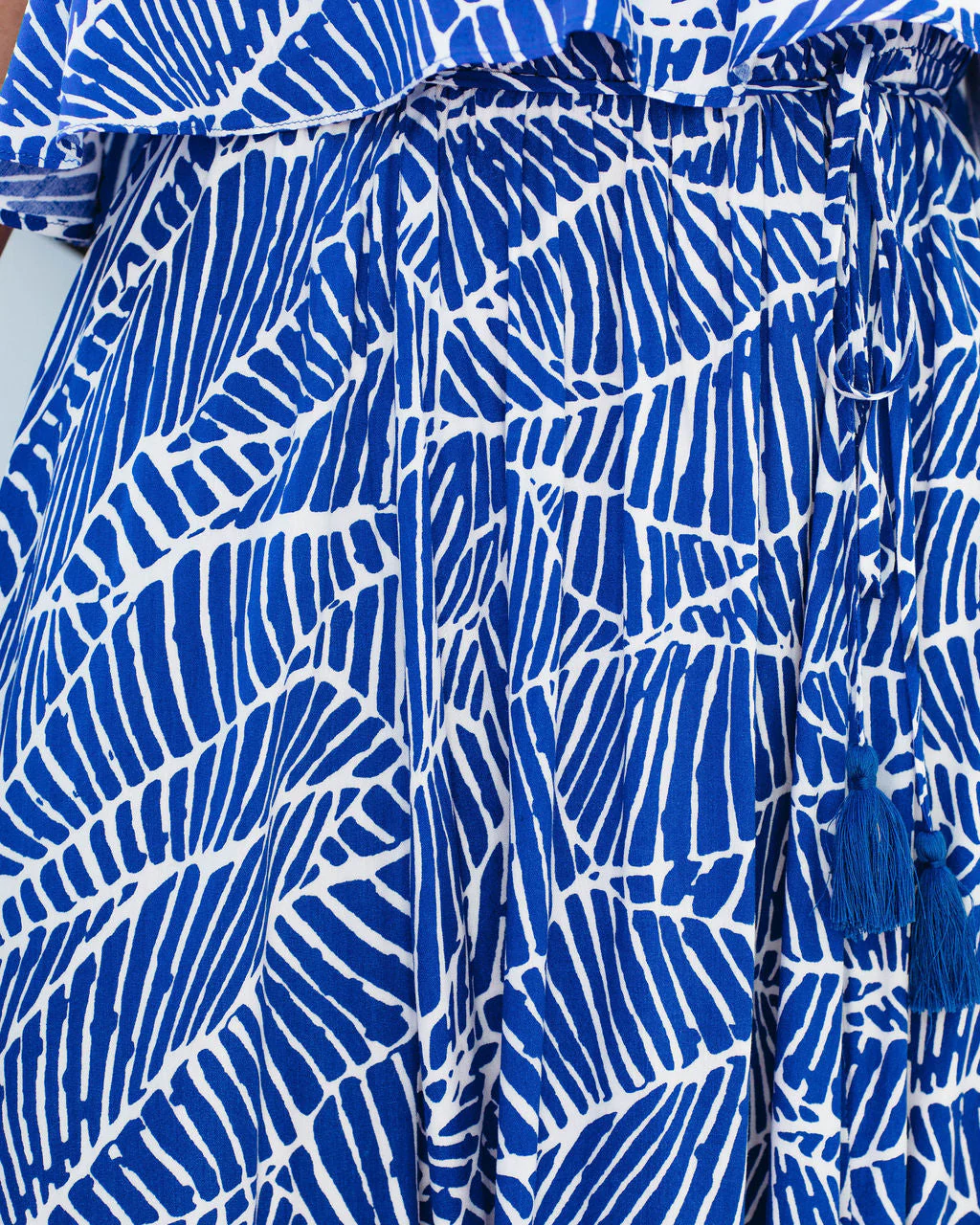 Rosha Printed Strapless Tie Maxi Dress