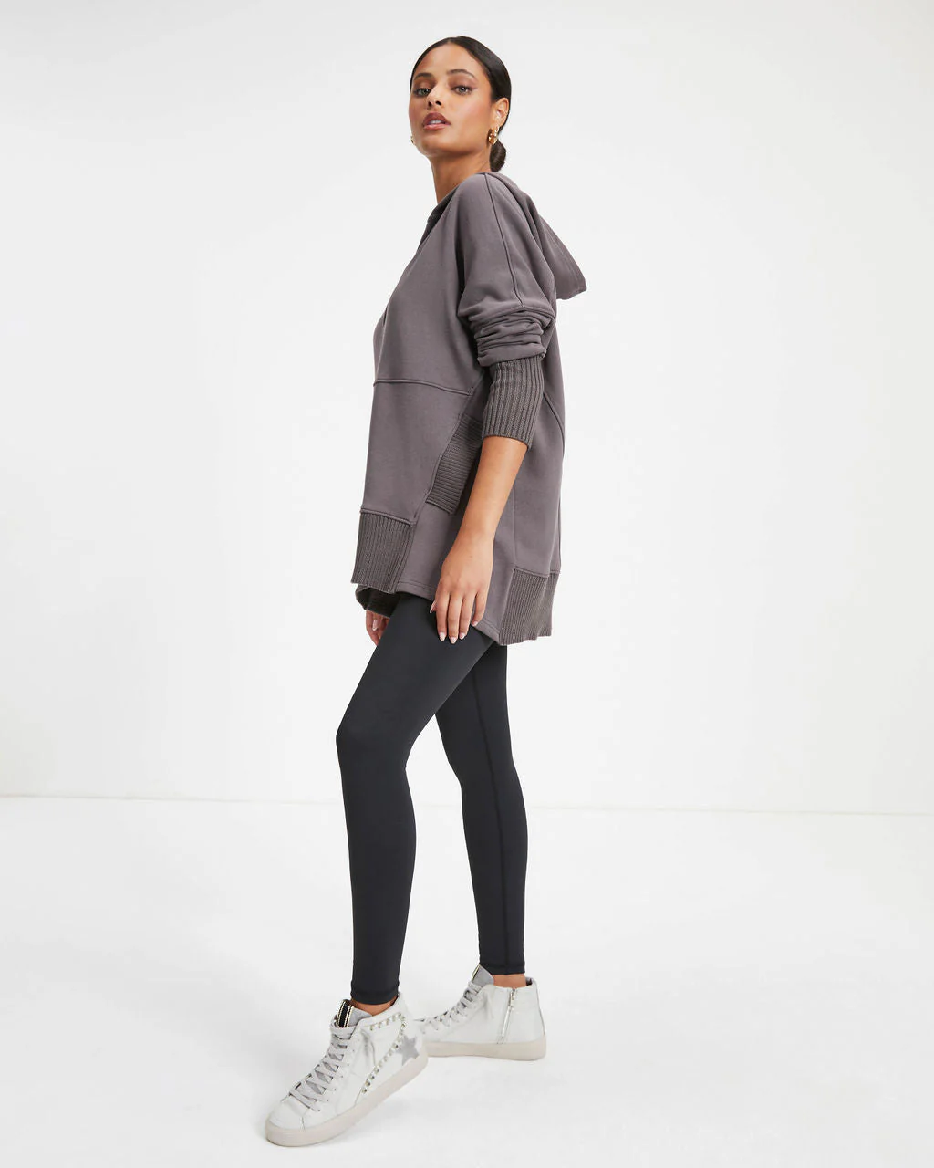 Mindful Cotton Pocketed Henley Hoodie