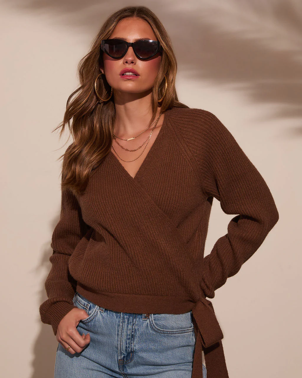 Falcone Surplice Wrap Sweater