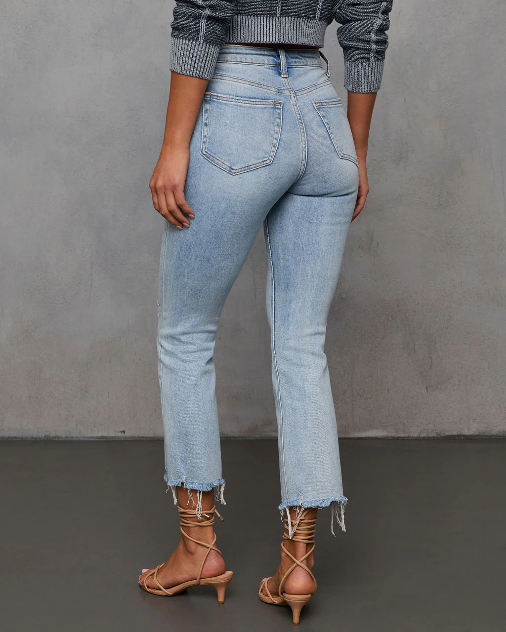Olivia High Rise Cross Over Crop Flare Jeans