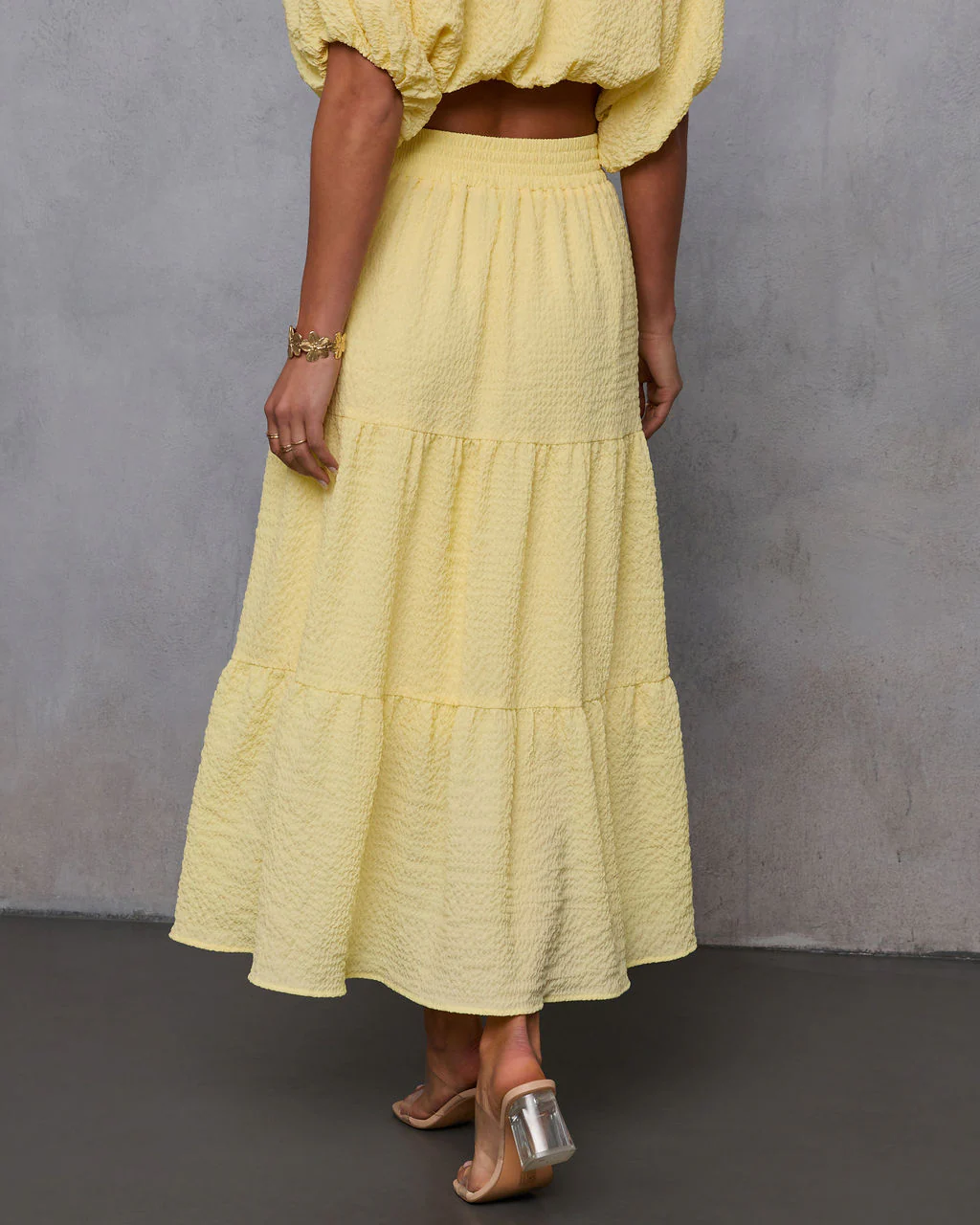 Liena Tiered Gauze Midi Skirt
