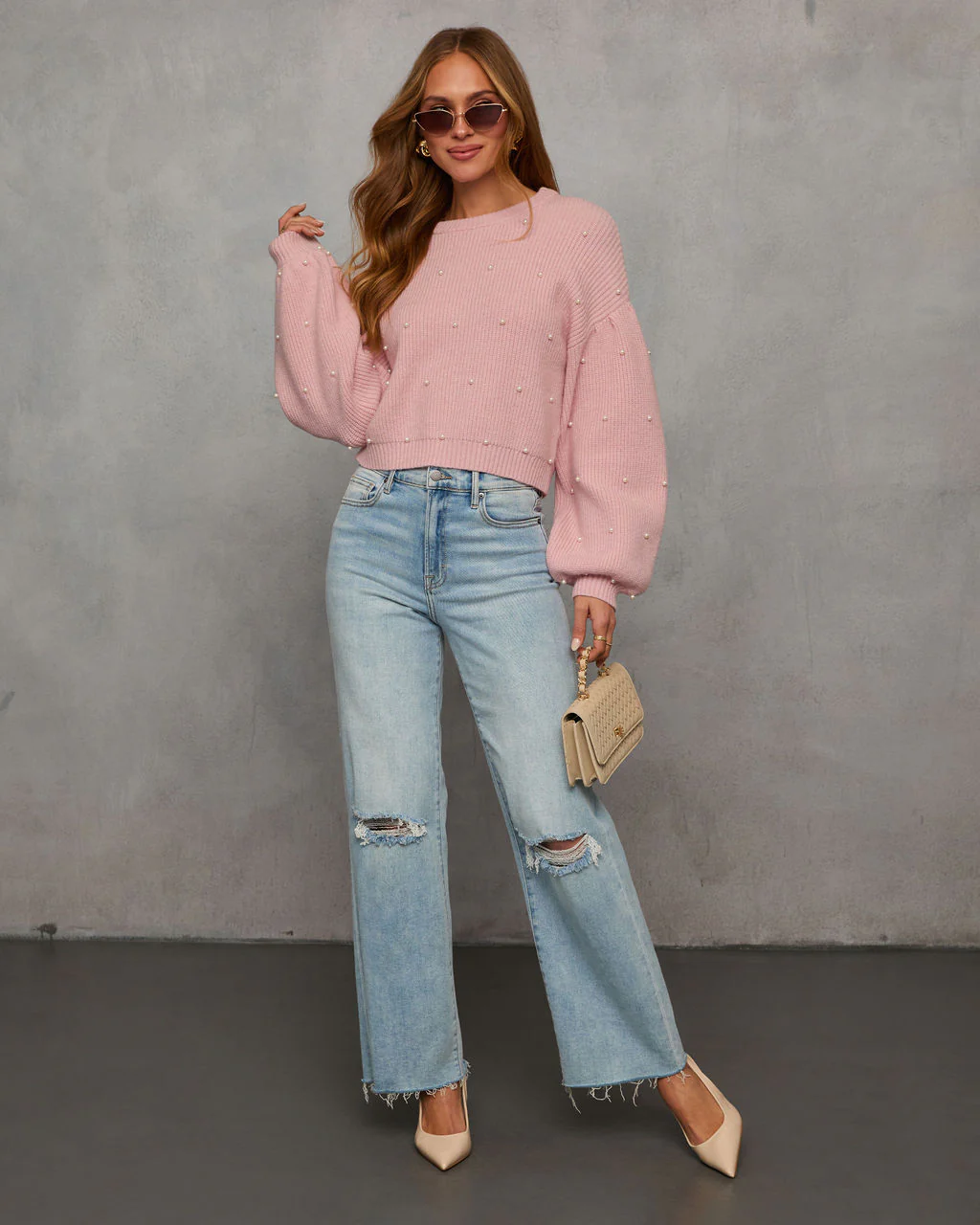 Oh My Darling Pearl Embellished Sweater