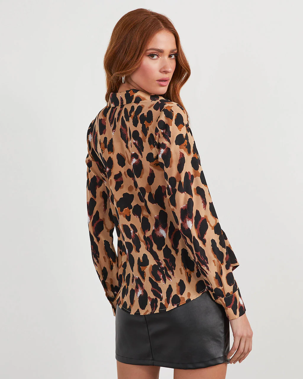Ball Of Joy Button Down Leopard Blouse